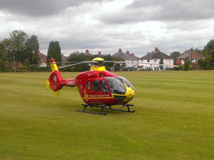 Supporting image for story: Biker airlifted after crashing into hedge