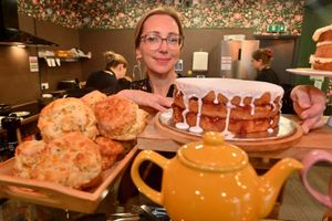 Charlie Mainprice who has relocated her Stourbridge tearoom The Sugar Loaf to the Ryemarket