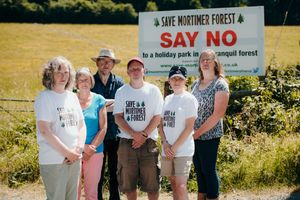Protesters against the original plans