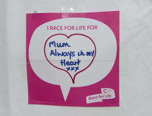 A message on the Share Your Story wall