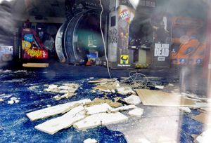 The damage inside Tenpin Dudley