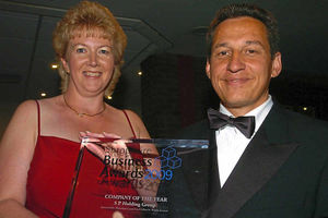 2009: Stephen Holding and his ex-wife Tracey when SP Holding was crowned Shropshire Business of the Year