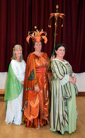 Dilys Hollinghurst as Iolanthe, Rebecca Darch as the Fairy Queen and Jess Squire as Phyllis. Image by Ted Edwards Photography