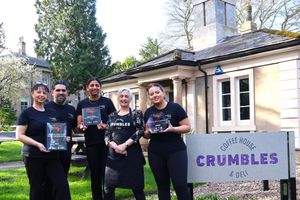 The team at Crumbles celebrate their award for Café/Coffee Shop of the Year