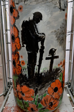 The shell monument due to be installed in Shell Corner, Halesowen 