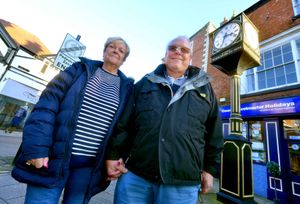 Debra and Graham Hatton in Whitchurch town centre