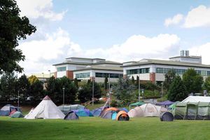 The camp protest at Stafford Hospital.