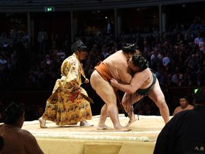 Supporting image for story: Sumo wrestling returns to London at a sold out Royal Albert Hall