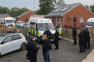 More than 80 police officers took part in the operation. Picture: Phil Blagg.