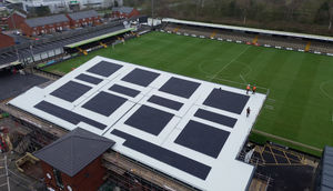 Solar panels have been installed on the main stand at Keys Park. Picture: Hednesford Town