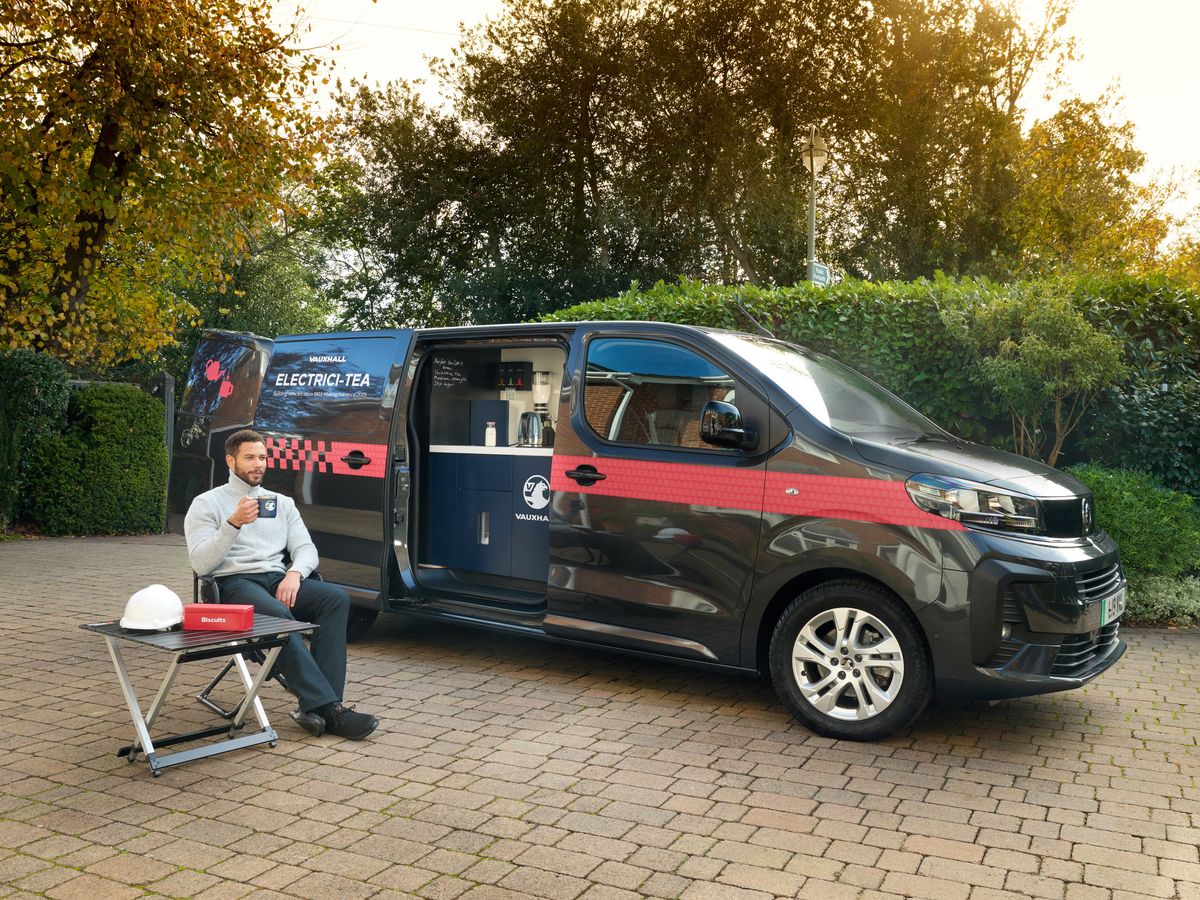 Vauxhall creates one-off tea-making Vivaro Electrici-Tea van