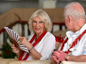 The King and Queen during their recent oversea tour of Australia and Samoa