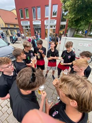 The Spartans enjoying the town of Schrobenhausen 