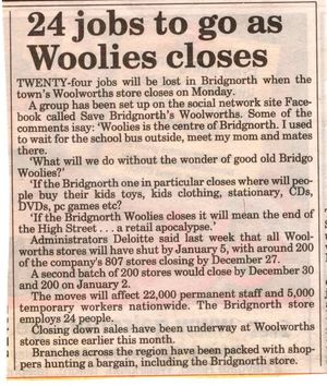 When Woolworths closed in Bridgnorth