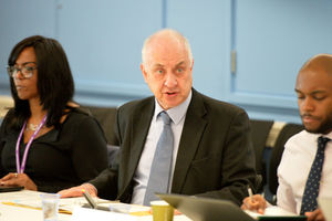 PCC David Jamieson, centre, speaking at an earlier meeting 
