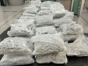 Almost 27 tonnes of cannabis was seized from smugglers flying into UK airports last year