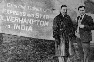 Captain McIntosh, left, and Bert Hinkler, shortly before setting off.