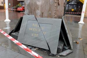 The Billy Wright Statue which has been badly damaged