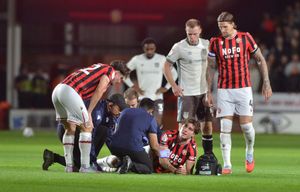 Mason Hancock was the second Walsall player to be forced off with injury.