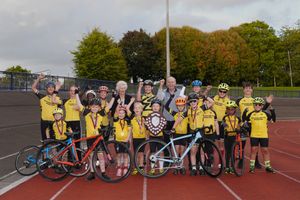 Youth riders with their Team trophy.