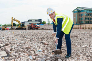 Birmingham Council leader John Clancy at the breaking ground ceremony for the new college