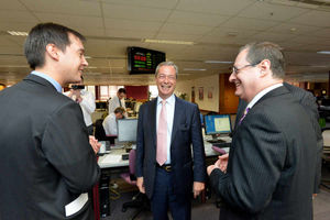 Farage in the Express & Star's newsroom
