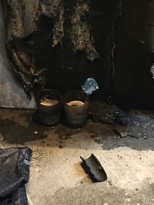 The bathroom caught fire after a candle was left lit overnight. Photo: Staffordshire Fire and Rescue Service
