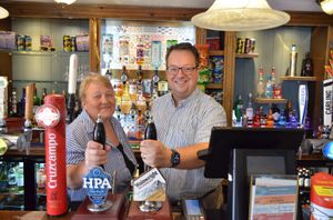 Mike Wood MP with Horse and Jockey landlady Michelle