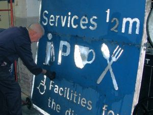 Supporting image for story: 50-year-old road sign rescued from scrapyard now at Aldridge museum