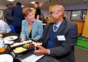 Deputy Principal Louise Fall with Governor Sam Duru