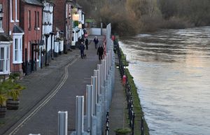 Flood defences in Bewdley