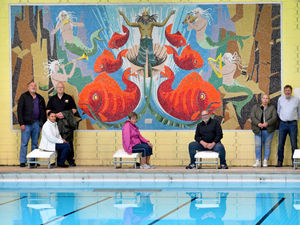 Supporting image for story: Campaign launched to save 'historic' Langley swimming baths mural before demolition