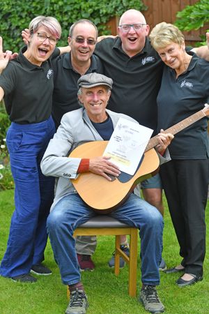 Lutley Community Voices will perform As time Goes By at Halesowen Town Hall later this month.
 Pictured front is compare Billy Spakemon with back left, Sarah Follis, John Rhead, Tim Follis and Jeanette Greenway.