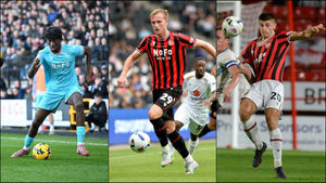 Jid Okeke (left), Ryan Finnigan (centre) and Dan Cox (right) were recalled from their loans at Walsall on Monday.