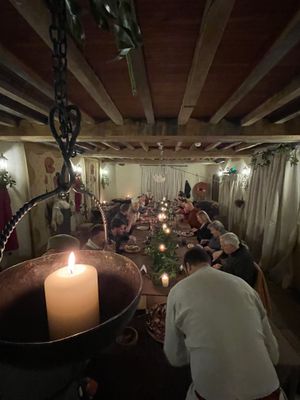 The Thegns' feast: candles, craft and community kindle the spirit of tradition in the Long Room, site of the medieval Great Hall