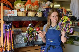 Rebecca Owen in the farm shop