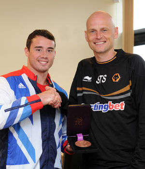 Kristian with former Wolves boss Stale Solbakken