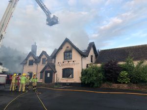 The scene of the fire at The Countess's Arms. Photo: @SFRS_SHardiman