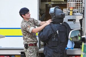 The Royal Logistic Corps Bomb Disposal team in Tipton. Photo: SnapperSK