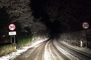 Snow at Wall-under-Heywood, near Church Stretton. . Photo: William Beavis