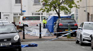 Police at the scene in Harrow Street last week
