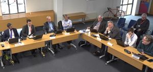 Councillor Duncan Borrowman (far right) speaking at an Audit & Governance Committee meeting. Picture: Shropshire Council's YouTube channel