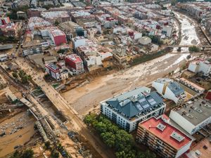Mud covers Paiporta, on the outskirts of Valencia, after widespread flooding