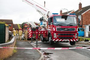 Fire fighters after they extinguished the flames.