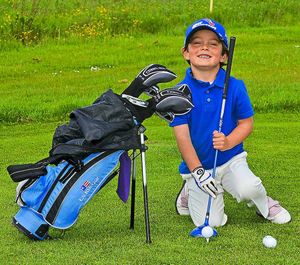 Jack Dirkin, who has become the youngest player to compete in the US Kids Golf European Junior Championships at age 4 is seen here at Horsehay Village Golf Club.