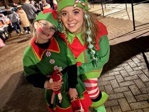 Two elves who turned out to watch the convoy as it went past