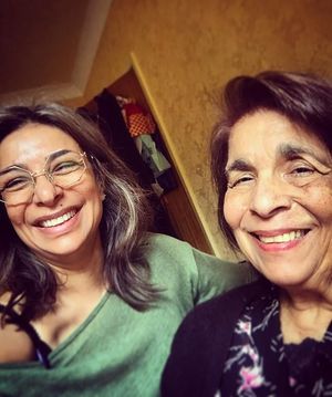 Shobna with her mother. Photo: Shobna Gulati
