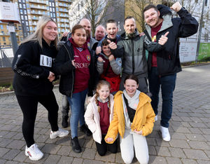 Fans get ready for kick off....