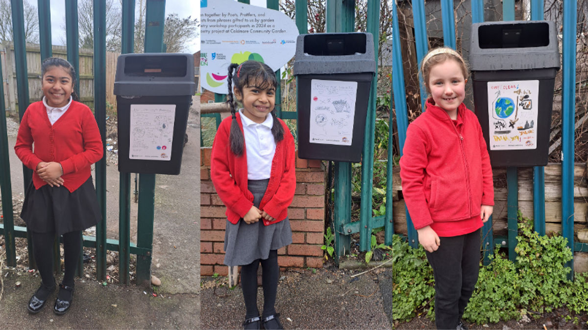Caldmore Primary pupils help design bins to cut fly-tipping