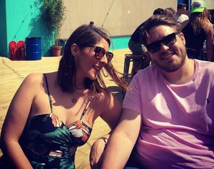 Katie-Jo, 30, and Adam, 31, on holiday